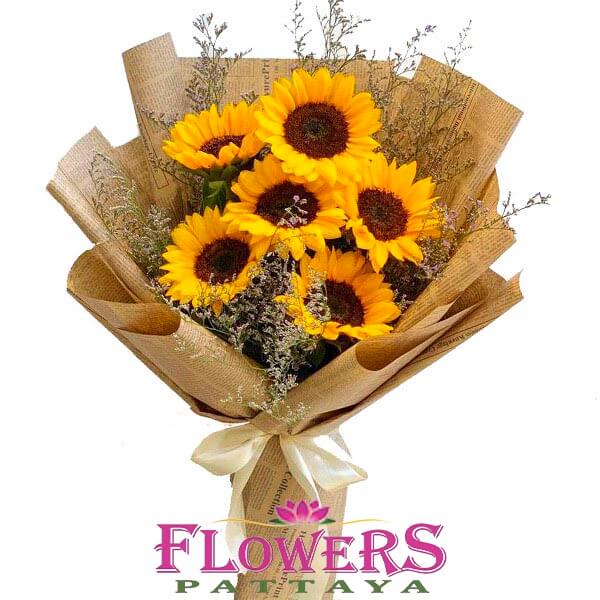6 Sunflowers bouquet - Flower Delivery Pattaya