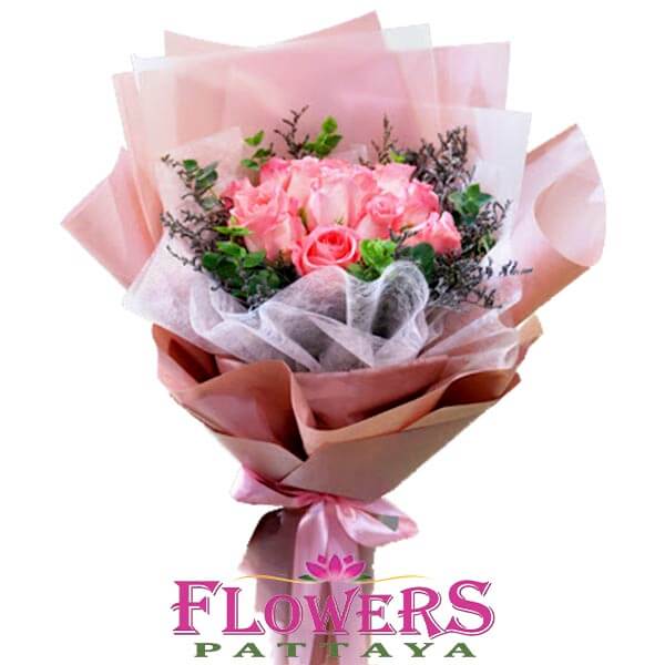9 Pink Roses - Flower Delivery Pattaya