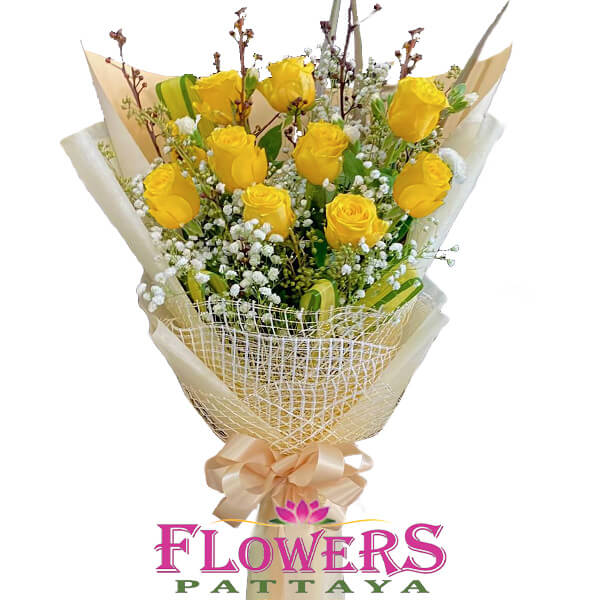 9 Yellow Roses - Flower Delivery Pattaya Thailand