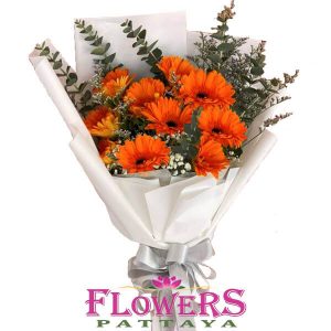 Flower Delivery Pattaya - 10 Orange Gerberas