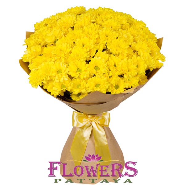 Yellow Chrysanthemums Sumer Sun from Flowers-Pattaya