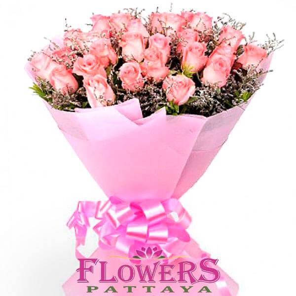 25 Pink Roses - Flower Delivery Pattaya