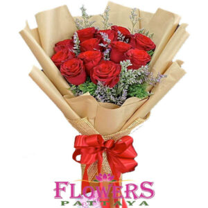 I Love You bouquet (12 Red Roses) - Flower Delivery Pattaya