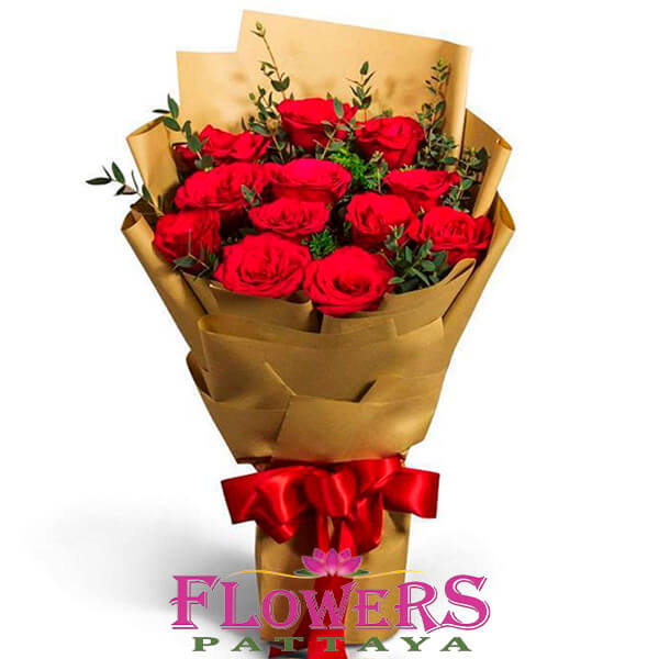 I love you bouquet (12 red roses) - Flowers-Pattaya