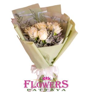 9 White Roses - Flower Delivery Pattaya