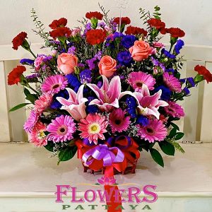 Tropical Summer flower basket - Flowers-Pattaya