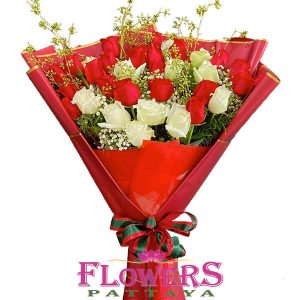 30 Red and Yelow Roses - Flower Delivery Pattaya