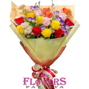 Mixed Roses and Eustoma bouquet - Flowers-Bangkok