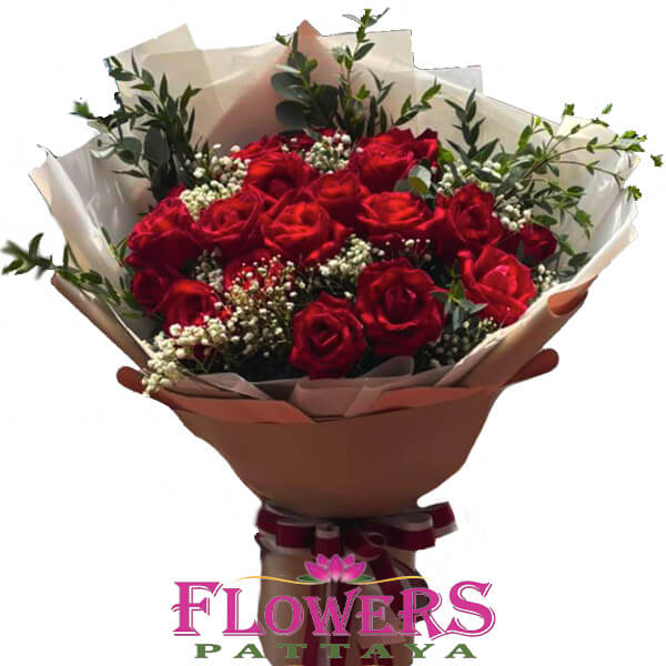 Forever Young bouquet (18 Red Roses bouquet) - Flower Delivery Pattaya