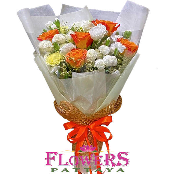 Just For You bouquet (Roses + Chrysanthemums + Eustoma bouquet) Flower Delivery Pattaya
