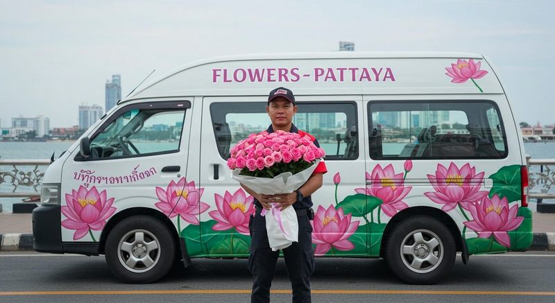 Online Flower Delivery Pattaya  - delivery bus