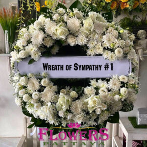 White Wreaths of Sympathy 1 - Flower Delivery in Pattaya