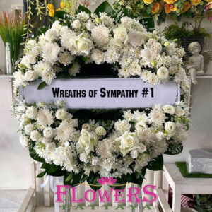White Wreaths of Sympathy 1 - Flower Delivery in Pattaya