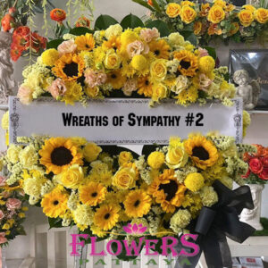 Yellow Wreaths of Sympathy 2 - Flowers-Pattaya