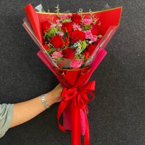 Pure Romantic bouquet (Roses + Carnations) - Flowers-Pattaya flower shop