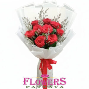 Lucky Red bouquet (9 Red Roses) - Flowers-Pattaya flower shop