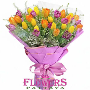 30 Mixed Tulips bouquet from Flowers-Pattaya flower shop