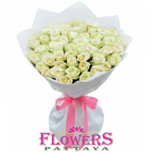 Pure Elegance bouquet (50 white roses) from Flowers-Pattaya