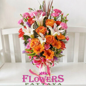 Bright Happiness Vase (Orange flowers) from Flowers-Pattaya