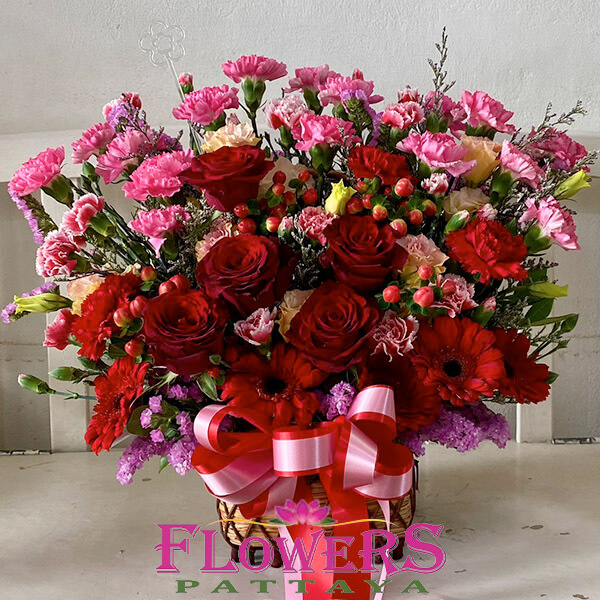 Flowers-Pattaya shop - Warm Embrace flower basket