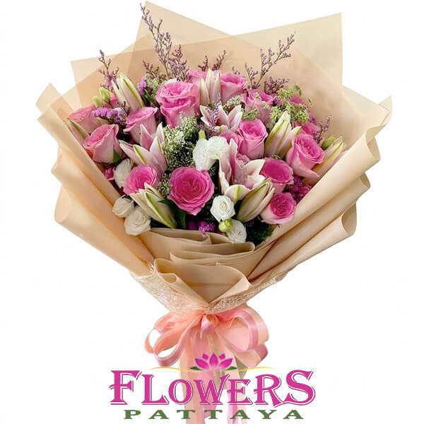 Romantic Embrace bouquet - Flowers-Pattaya shop
